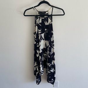 Black and white flower printed dress